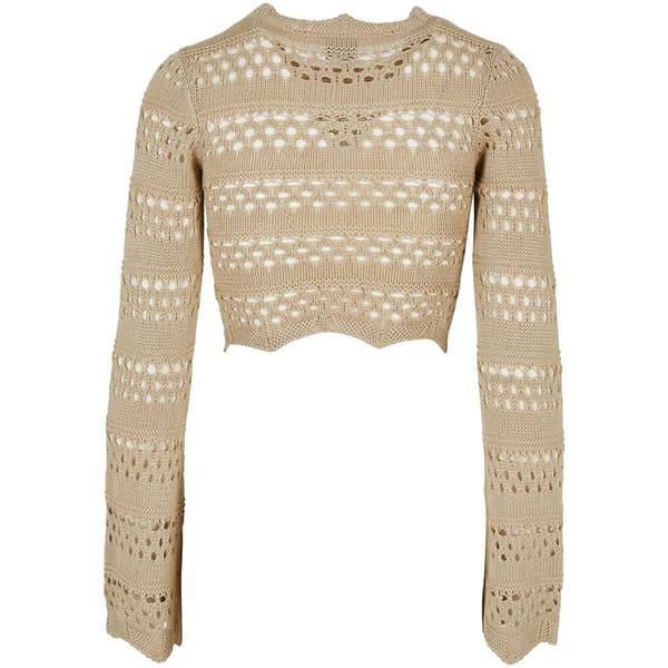 Urban Classics Crochet Langærmet Top Beige 3XL Kvinde