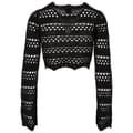 Miniatyrbillede 2 af 2: Urban Classics Crochet Langærmet Top Sort 2XL Kvinde