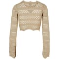 Miniatyrbillede 3 af 3: Urban Classics Crochet Langærmet Top Beige 4XL Kvinde