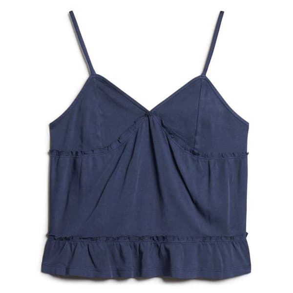 Superdry Tiered Jersey Cami Top Blå XS Kvinna