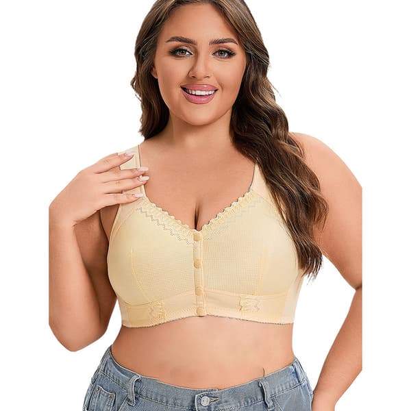 INF Beige pitsi langaton rintaliivit, pehmeä kuppi Bralette etusulkimella