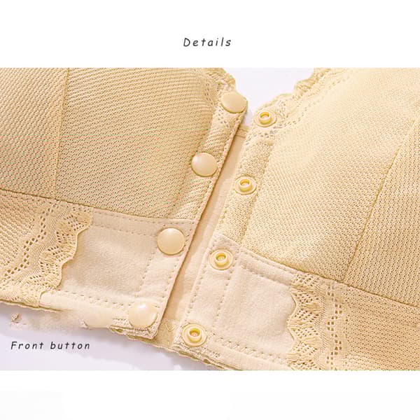 INF Beige pitsi langaton rintaliivit, pehmeä kuppi Bralette etusulkimella