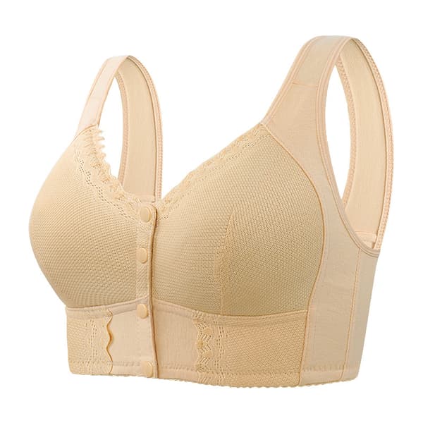 INF Beige pitsi langaton rintaliivit, pehmeä kuppi Bralette etusulkimella