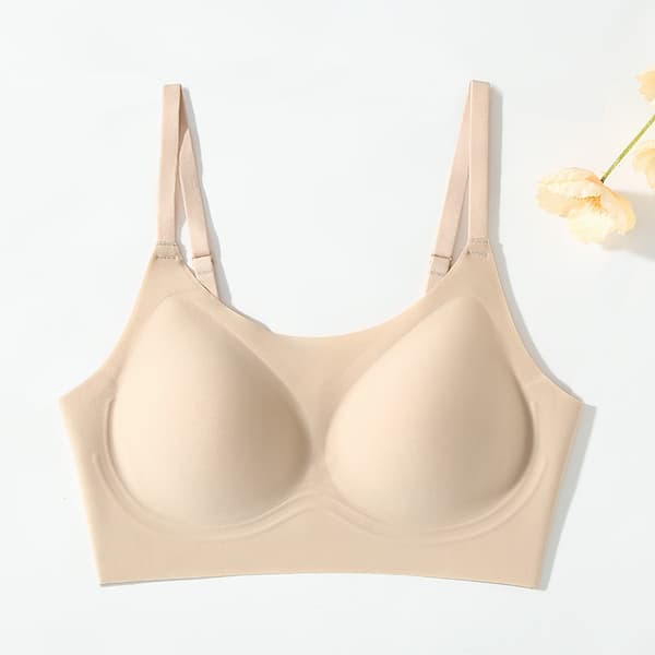INF Sømløs Komfort BH: Trådløs Silke Bralette til Hverdagsbrug Beige