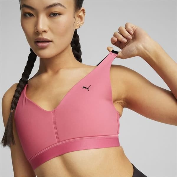 PUMA Damer med låg effekt Elite Strappy BH Sport BH, Sunset Pink, XS