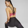 Miniatyrbild 4 av 4: PUMA Damer med låg effekt Elite Strappy BH Sport BH, Sunset Pink, XS