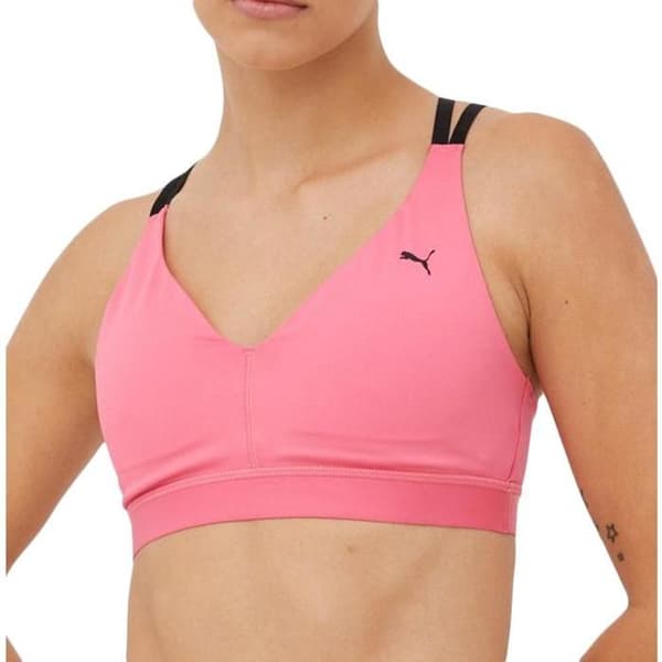 PUMA Damer med låg effekt Elite Strappy BH Sport BH, Sunset Pink, XS
