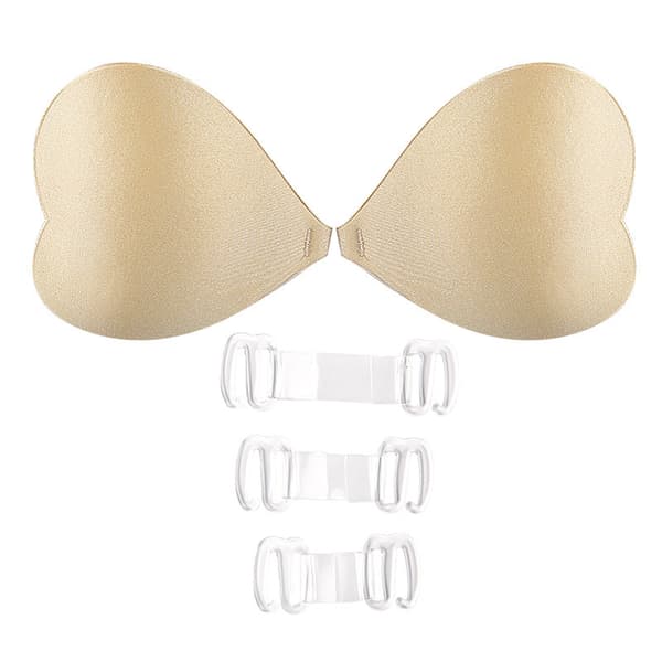 INF Hjerteformet selvklebende BH Beige L
