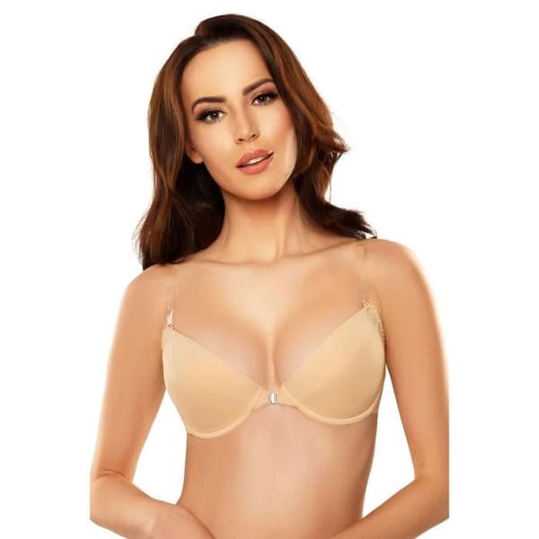 Vivisence rygglös Push-Up BH för kvinnor 1040, Beige, 100D