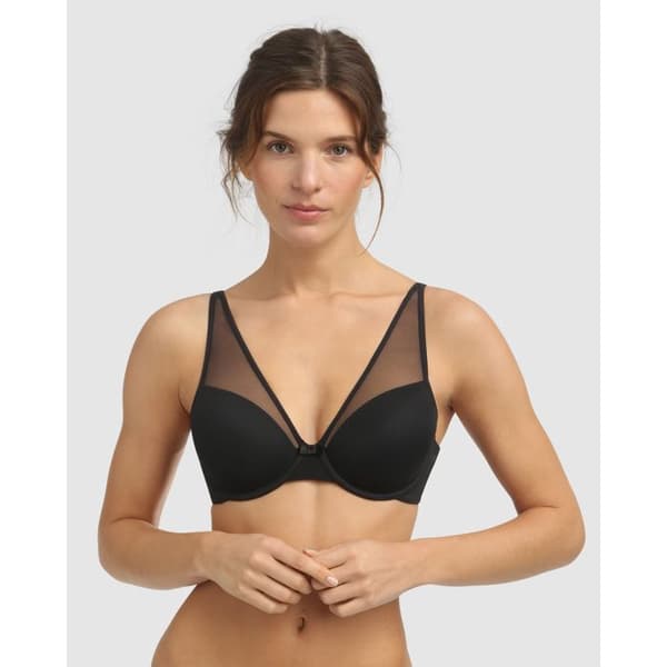 Ampliforma bh - DIM - Generös - Svart - Stängningar - Transparent tyll och mikrofiber