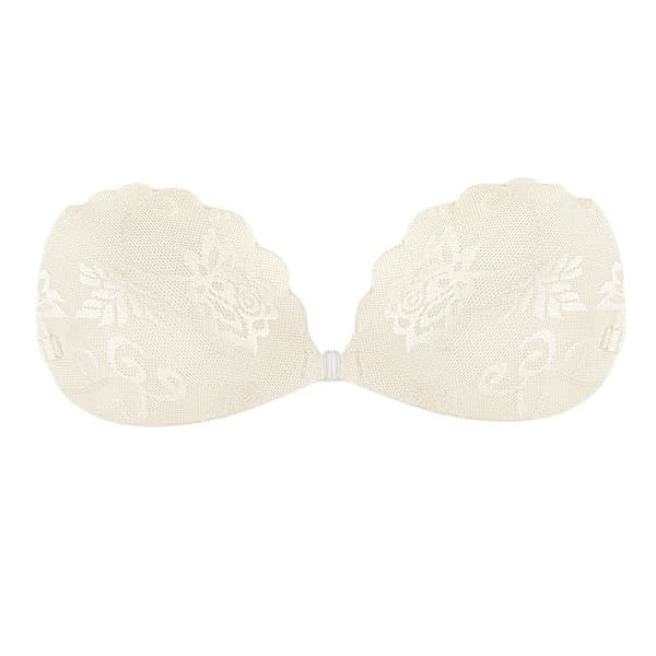 INF Osynlig BH Djup V Spets Silikon Beige A