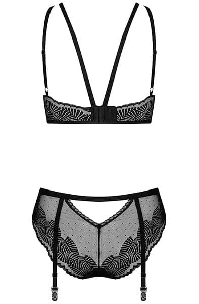 Obsessive Allastia 2-pcs Set Black Sexet undertøj