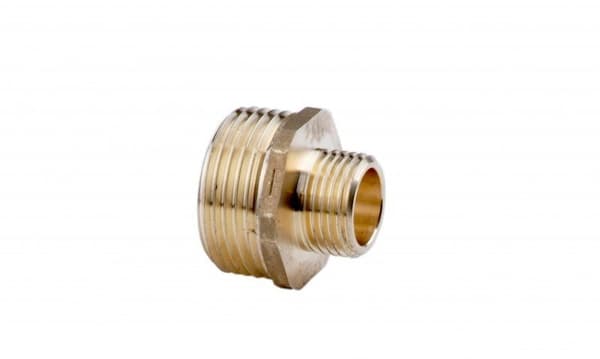 Mässingsreduceringsnippel 5/4"x1" gul
