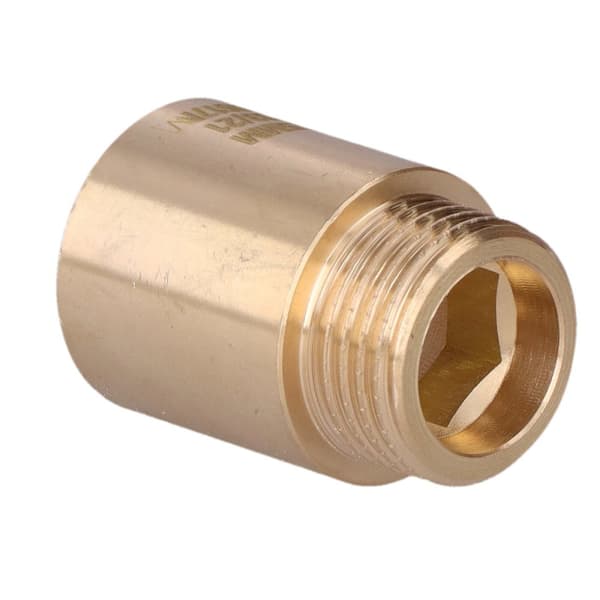Mässingsförlängning 1/2" 25 mm gul Online