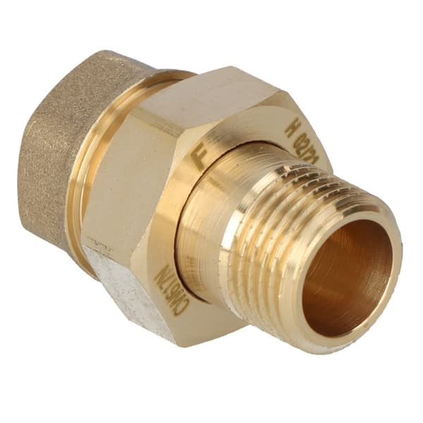 Mässingsskruvkoppling 1/2" rak med O-ring