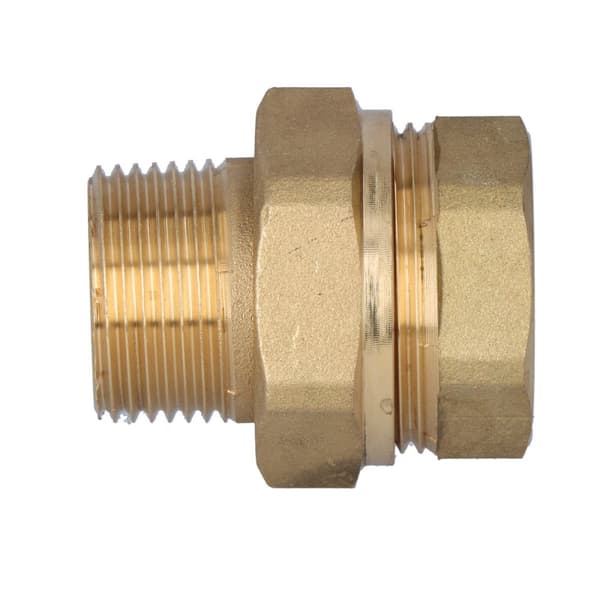 Rak kort skruvkoppling TWIST 1"", o-ring, mässing