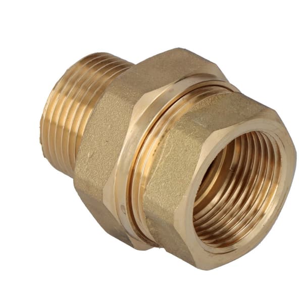Rak kort skruvkoppling TWIST 1"", o-ring, mässing