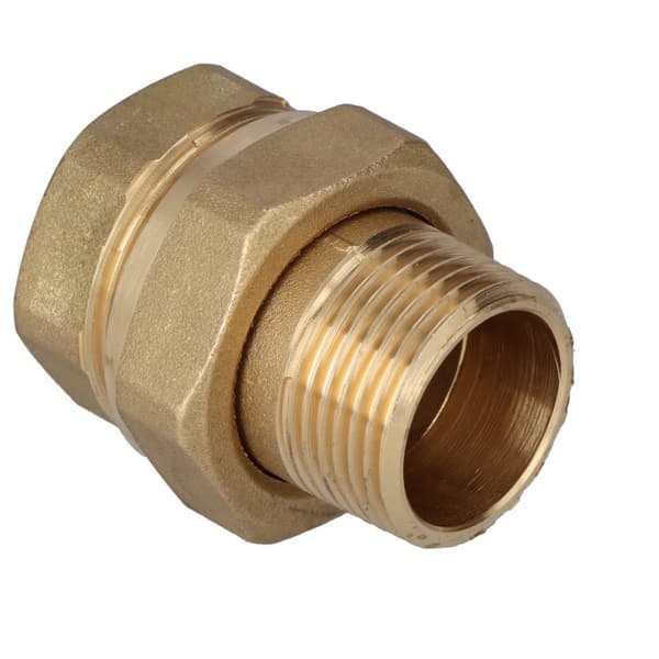 Rak kort skruvkoppling TWIST 1"", o-ring, mässing