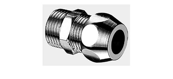 Rak koppling med utvändig gänga 3/8"x3/8"", 10 mm, krom, klämma