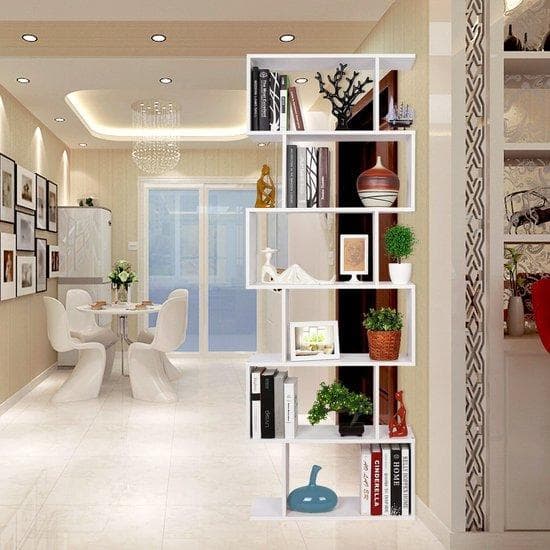 Bokhylla 6 Lager White - Stylish Bookhelf - Book Rack - Skåp - Bokhyllor - Möbler för sovrum och vardagsrum