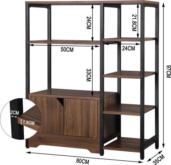 Grace Bookcase med 7 hyllor? Rumsdelare - förvaringsställ - skåp - plankor - ek