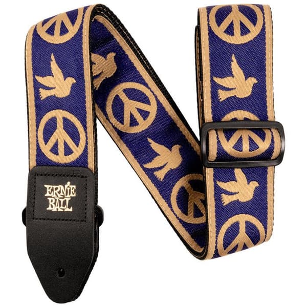 Ernie Ball P04699 Jacquard Peace Love Dove Marinblå och Beige Rem