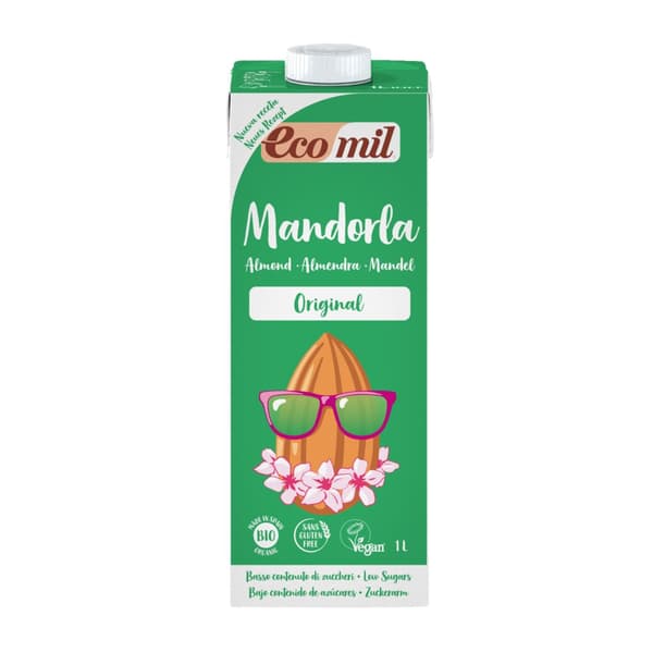 EComil økologisk mandeldrik original sukkerarm (med agavesirup)), 1l