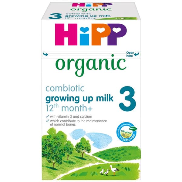 8 x Hipp Organic UK Growing Up Baby mælkepulver fra 12 måneder og fremefter 3, 600 g