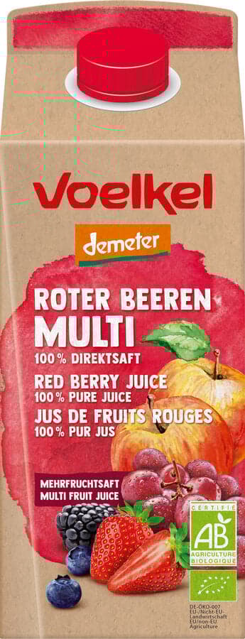 6 x Voelkel röda bär multi, 0,75l