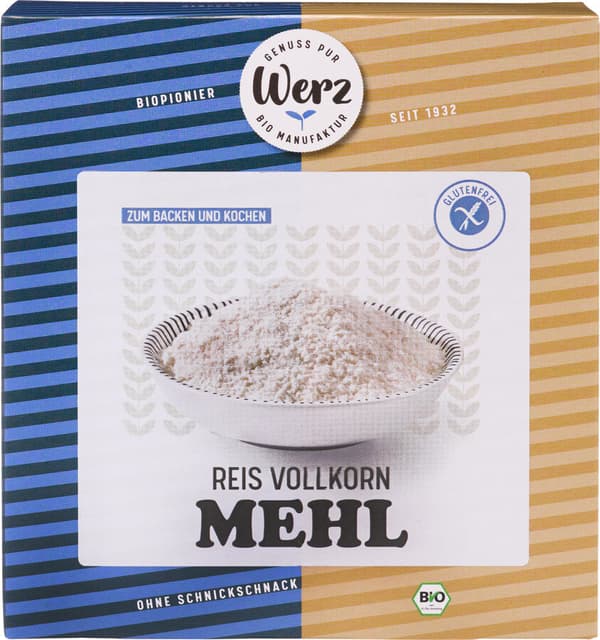 Naturkornmühle Werz ris fuldkornsmel, glutenfri, 1000g