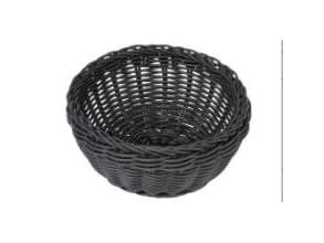 Brødkurv Ø16x8 cm Rund Kraftig flet PP Sort,1 stk