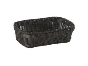 Brødkurv 26.5x19xH7 cm Rektangulær Kraftig flet PP Sort,48 stk/krt