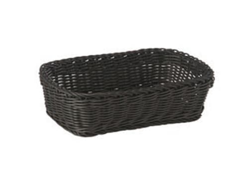 Brødkurv 26.5x19xH7 cm Rektangulær Kraftig flet PP Sort,48 stk/krt