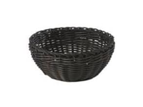 Brødkurv Ø20x8 cm Rund Kraftig flet PP Sort,stk