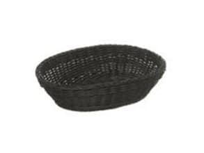 Brødkurv 32x23x7 cm Oval Kraftig flet PP Sort