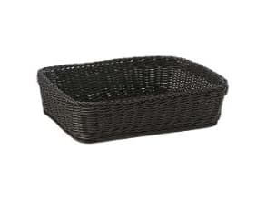 Brødkurv Rektangulær 40x30xH10 cm kraftig plastflet PP sort