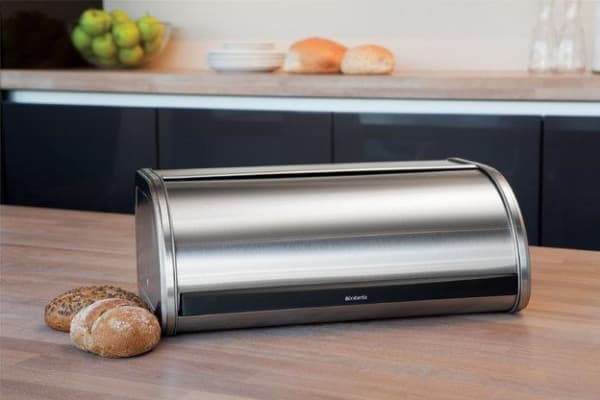 Brabantia Matt Steel Roll Top Bread Bin, Rektangulär, Rostfritt stål, 479 mm, 276 mm, 189 mm, 1 styck