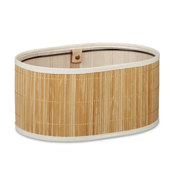 Relaxdays brödkorg Bambu brödkorg med tyg fruktkorg HxBxD: 16,5 x 33,5 x 23,5 cm, naturlig
