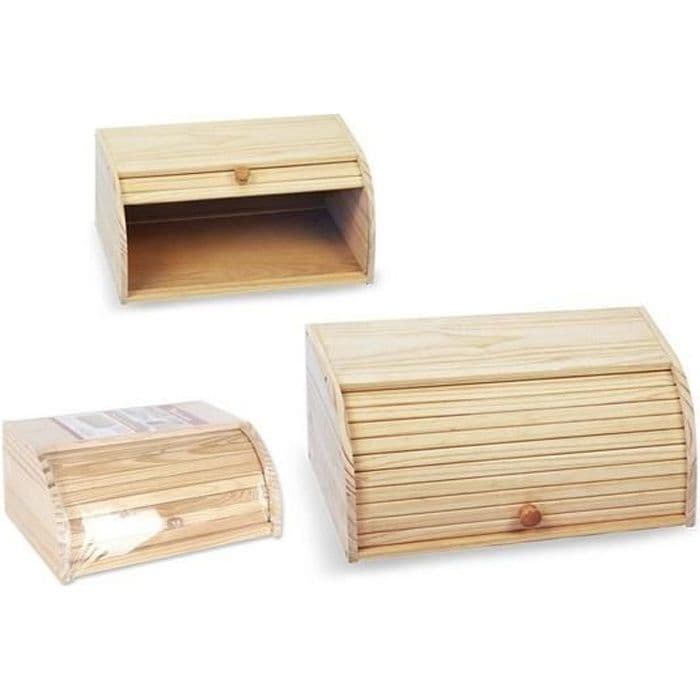 Förvaringslåda för bröd i trä (40,5 x 26,5 x 17 cm)