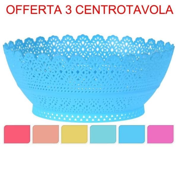 ERBJUDANDE 3 CENTROTAVOLA 20X8CM FÄRG ASSORTERAD