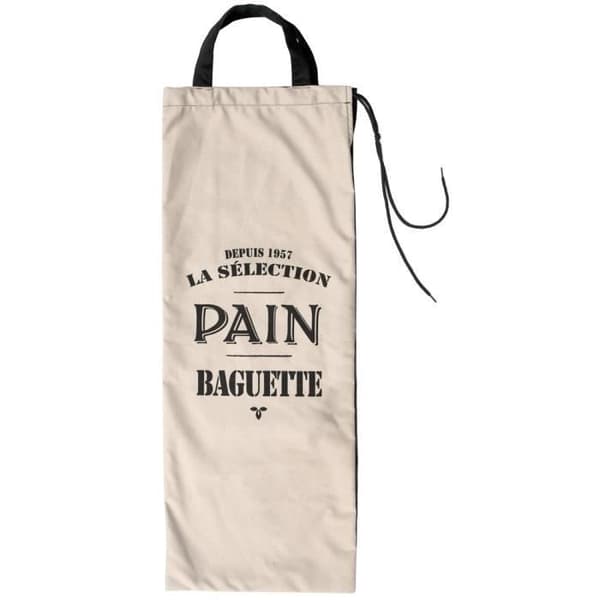 Vintagetryckt brödpåse Dubbelsidig Bistrodekor Vit
