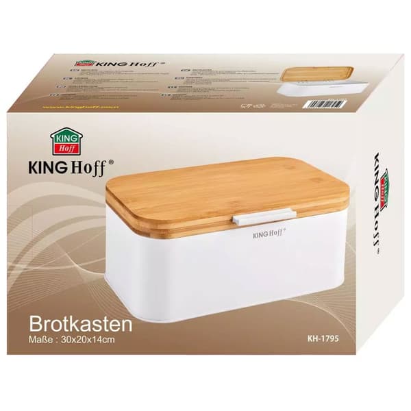 KINGHOFF KH-1795 STÅLBRYDER MED BAMBUS LÆKKE HVID