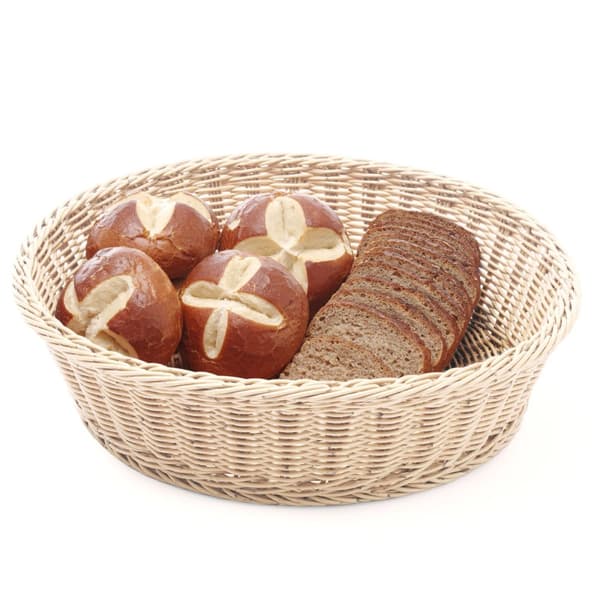 Rund buffet udstillingskurv til brød, beige, diameter. 400 mm - Hendi 426920