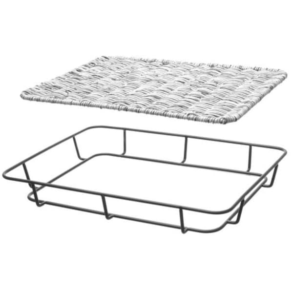 Brødbakkekurv med stel af rustfrit stål, gråmeleret 400x300x50 mm - Hendi 426524