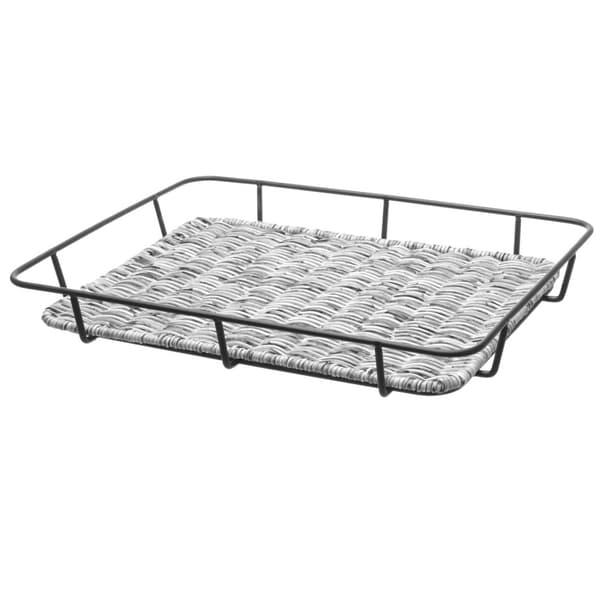Brødbakkekurv med stel af rustfrit stål, gråmeleret 400x300x50 mm - Hendi 426524