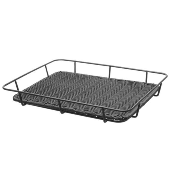 Brødbakkekurv med stel af rustfrit stål sort 400x300x50 mm - Hendi 426555