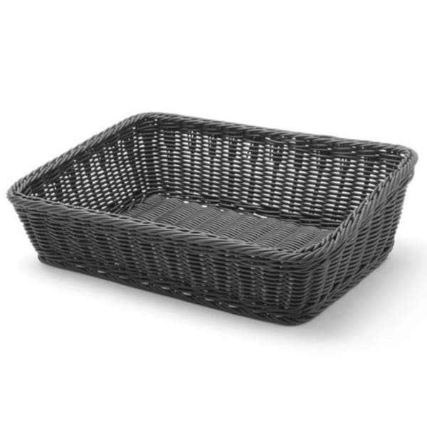 Bröddisplaykorg, snett rektangulärt bröd, svart 400x300x120 mm - Hendi 426661