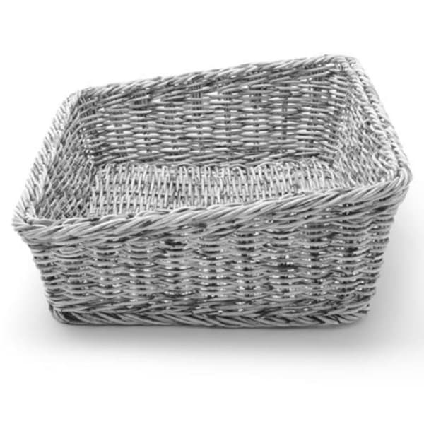 Bröddisplaykorg, lutande rektangulärt bröd, grått 400x300x120 mm - Hendi 426661