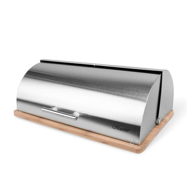 Brödkorg Feel Maestro MR-1672S Grå Silvrig Trä Rostfritt stål 37 x 14 x 14 cm
