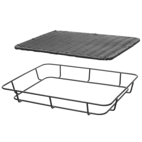 Brödkorg med ram i rostfritt stål svart 400x300x50 mm - Hendi 426555